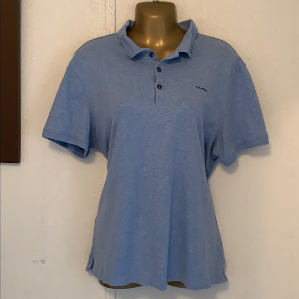 Calvin Klein liquid touch blue polo 👕 shirt